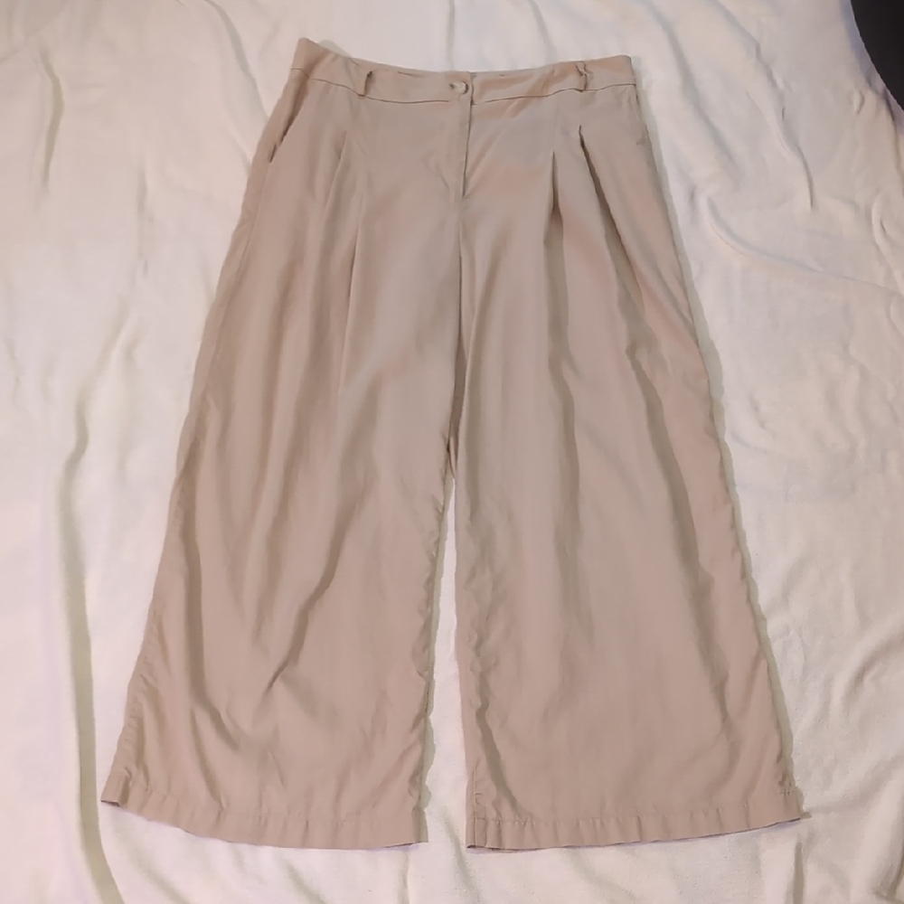 Chic Beige Wide-Leg Women's Pants